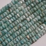 Larimar facet rondells